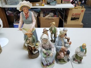 Vintage Farmer Figurines Set, tallest is 10 in
