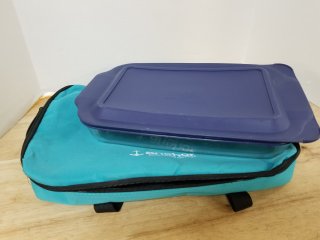 Casserole dish, bag