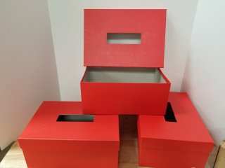 New Red Ballot Boxes Set, 10 in