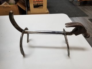 Horseshoe Hammer Dog Sculpture, 12 in