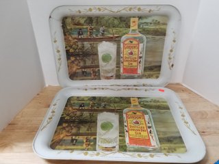 Vintage Gordon's Gin Trays, 14 in