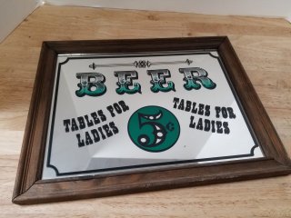 Beer Sign Mirror, 12x14 in
