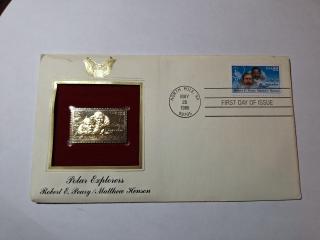 22kt Gold Plated Replica US stamp, First Day of Issue Envelope