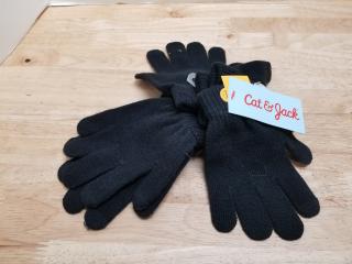 New Two Pairs Cat & Jack Black Gloves