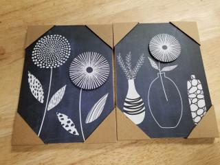 New Floral Art Prints Set, approx 6x8 in