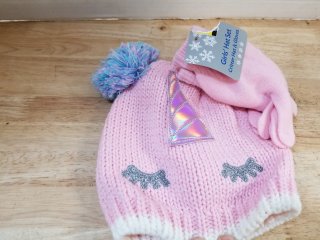 New Girls Unicorn Hat & Glove Set
