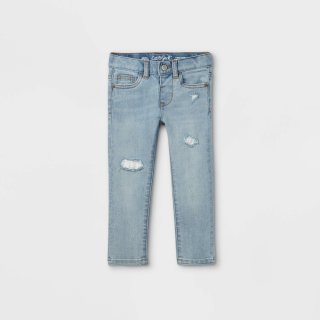 Toddler Girls' Mid-Rise Lace Repair Skinny Jeans - 4t