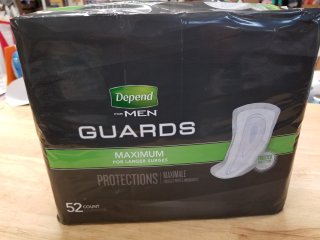 New Depend Men\'s Guards 52ct