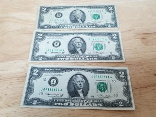 Three $2 Bills, 1976