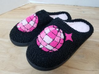 New Disco Ball Fuzzy Slippers, 7-8
