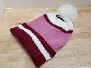 New Striped Pom-Pom Beanie