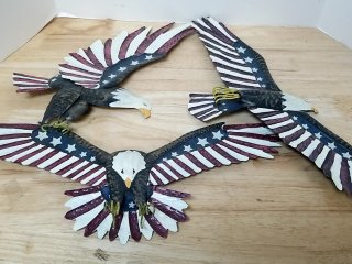 Metal Patriotic Eagle Decor Set, 14 in