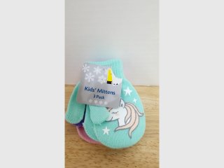 New Kids Unicorn Mittens 3 Pack