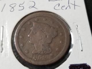 1852 Large cent 