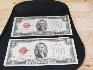 1928 G $2 Red seal notes 