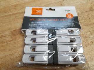 New Slim Grip Hanger Clips Set of 8