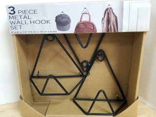 New 3-Piece Metal Wall Hook Set