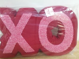 New Red XO pillow approx 16 by 12 inch