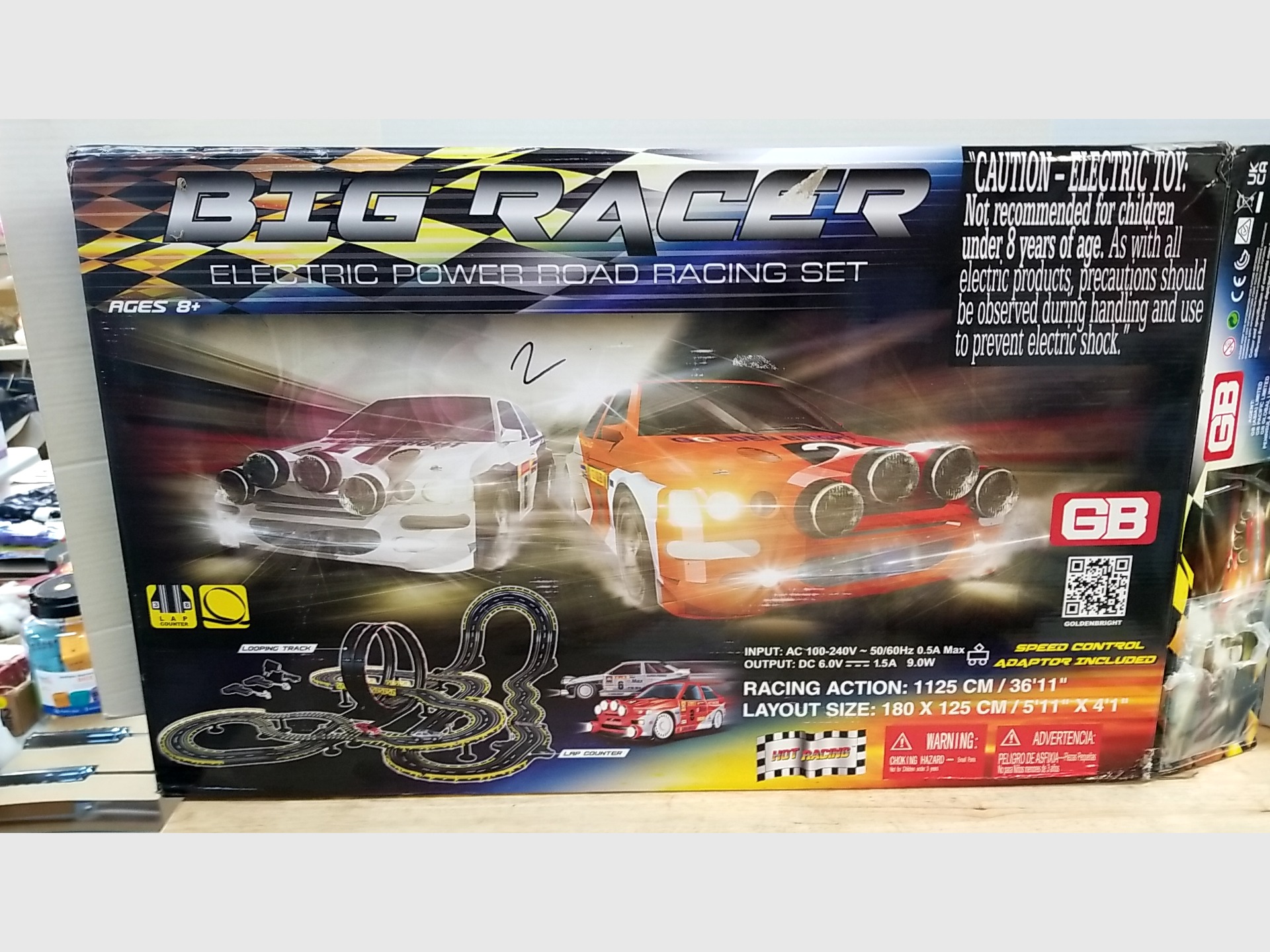 #91 - Slot car Big Racer Racing Set, like new, complete | BidItBob