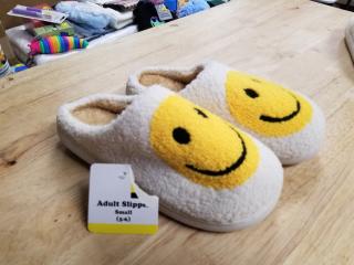 New Smiley Face Slippers, ladies 5-6