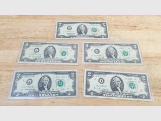 Set of 6 $2 Bills, 1976