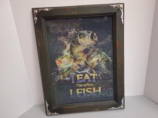 Lenticular Framed Walleye Print, 14 x 18 inch
