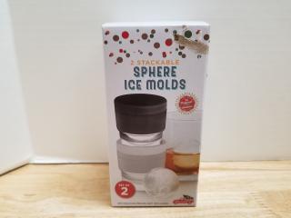 New 2 pack stackable sphere ice moulds
