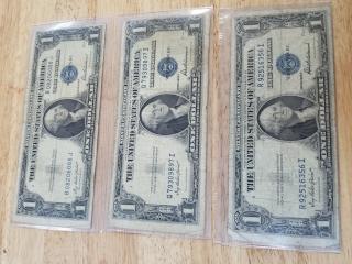 3 - 1935 F Silver Certificates 