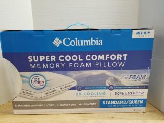 New Columbia super cool mem. Foam pillow standard/queen