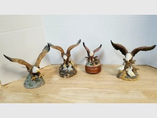 Eagle Figurines, appear to be good condition, tallest 8 inch