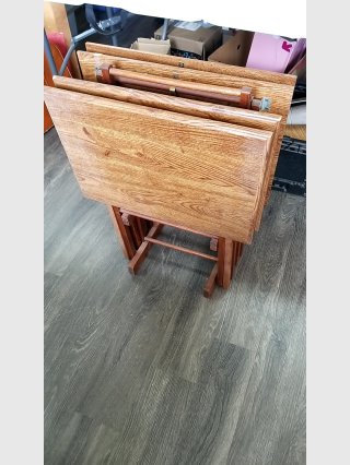 Wooden Folding Tray Tables Set