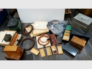 Assorted Vintage Boxes and Hoops