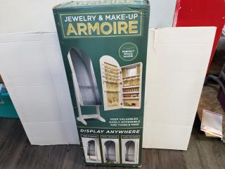 Jewelry and makeup armoire, never been used 