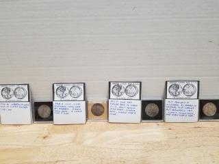 4 Walking Liberty silver half Dollars 