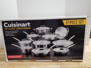 New cuisinart 17 piece chefs classic stainless cookware 