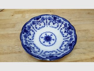 Flow Blue Pottery Bowl, exc cond, 9 in