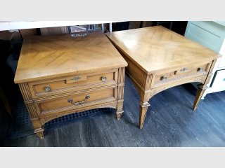 Pair of Wooden End Tables, bring help to load 