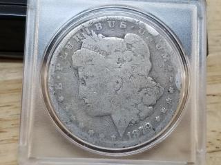1879 S Morgan silver dollar 