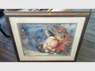 Framed Winter Scene Artwork, 32x27 in