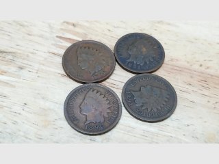 4 Indian head wheat pennies