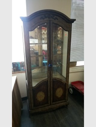 Ornate Wooden Display Cabinet