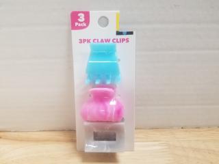 New 3 pack claw hair clips