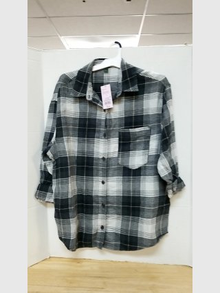 New mens Plaid Button-Up Shirt size large 
