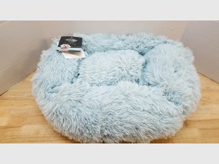 Fluffy Blue Pet Bed, 20 in