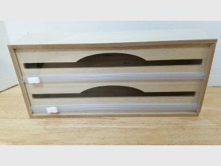 Wooden Dispenser Box with cutter approx 13 inches long 