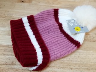 New Striped Pom-Pom Beanie