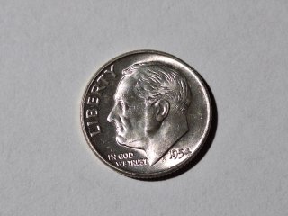 1954-D silver Roosevelt dime, excellent condition 