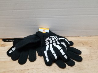New 2 pairs kids skeleton gloves 