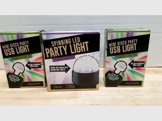 Mini USB Disco Party Spinning LED Lights (3pk)
