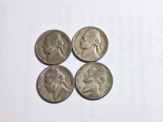 4 Wartime Nickels, 35percent silver